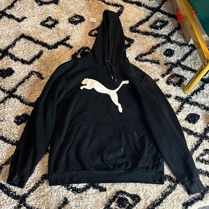 black and white puma hoodie  size: XL